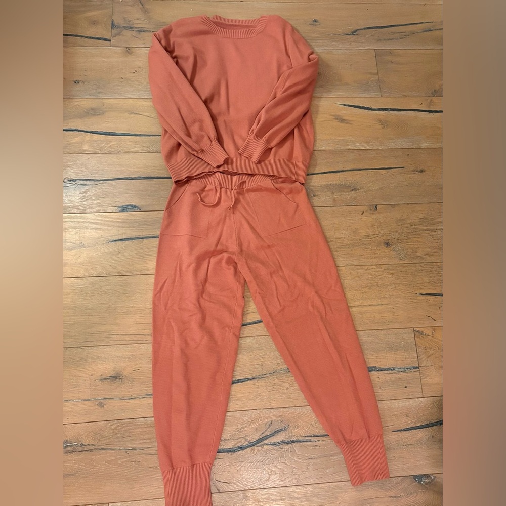 Women's Rust Sweater and Pants Set